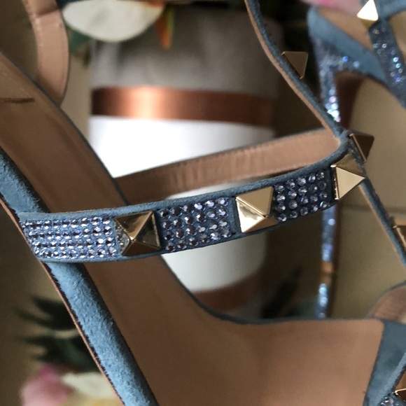 VALENTINO Rockstud Ankle Strap Crystal Sandals high-heel - Picture 7 of 16